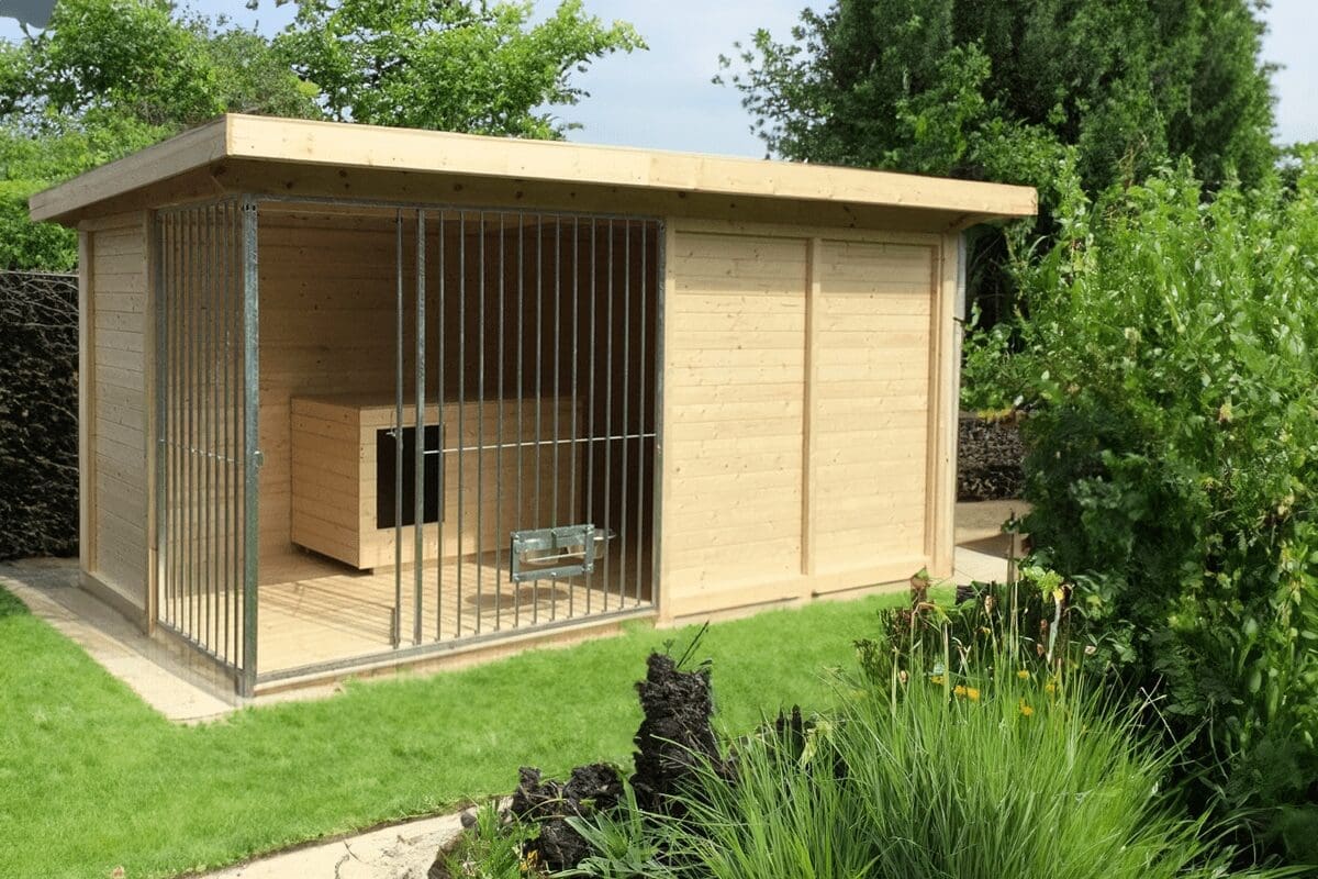 Hundezwinger_Holzzwinger_Modell_Benno Hundezwinger Ecke offen